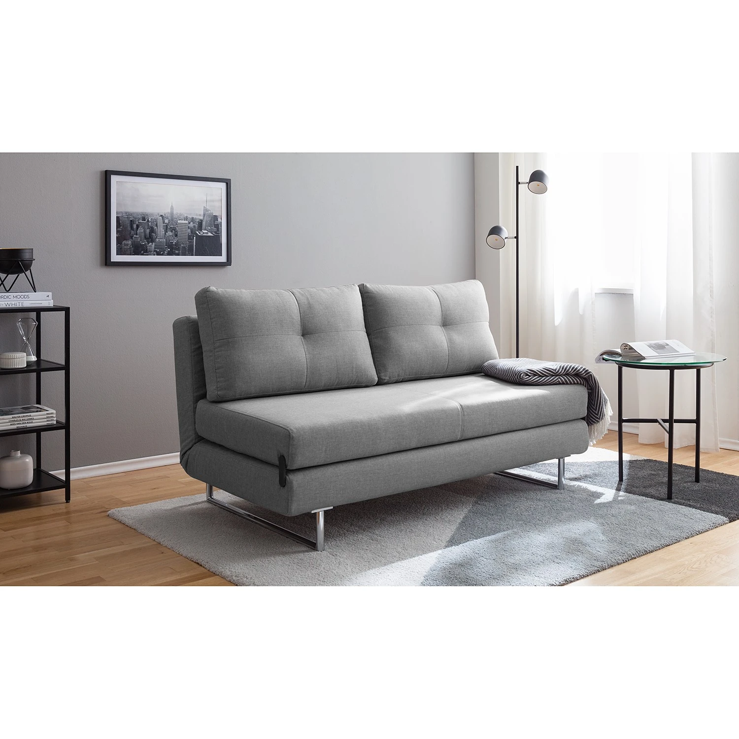 Fredriks Schlafsofa Newheaven Webstoff - Webstoff Lyn: Hellgrau 2 Fredriks Schlafsofa Newheaven Webstoff - Webstoff Lyn: Hellgrau – Bild 2