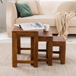 Ars Natura Beistelltisch Ohio (3er-Set) - Sheesham massiv -Wohnzimmermöbel boutique en ligne 1000008721 210518 15225400010 DETAILS P000000001000008721