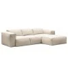Studio Copenhagen Ecksofa HUDSON 3-Sitzer mit Longchair - Webstoff Saia: Beige - Breite: 251 cm - Longchair davorstehend rechts