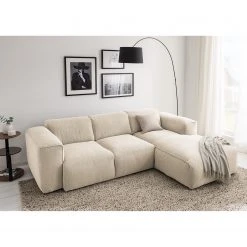 Studio Copenhagen Ecksofa HUDSON 3-Sitzer mit Longchair - Webstoff Saia: Beige - Breite: 251 cm - Longchair davorstehend rechts -Wohnzimmermöbel boutique en ligne 1000009771 201130 15532100097 MOOD DETAILS P000000001000009771 mood 1