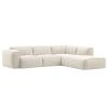 Studio Copenhagen Ecksofa HUDSON 3-Sitzer mit Recamiere - Webstoff Saia: Beige - Longchair davorstehend rechts
