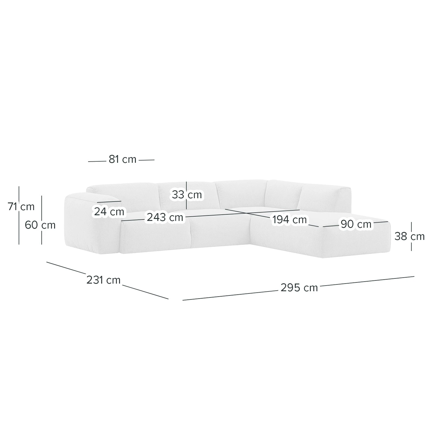Studio Copenhagen Ecksofa HUDSON 3-Sitzer mit Recamiere - Webstoff Saia: Beige - Longchair davorstehend rechts 9 Studio Copenhagen Ecksofa HUDSON 3-Sitzer mit Recamiere - Webstoff Saia: Beige - Longchair davorstehend rechts – Bild 9