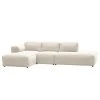 Studio Copenhagen Ecksofa HUDSON mit Chaiselongue - Webstoff Saia: Beige - Longchair davorstehend links