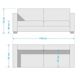 Maison Belfort Sofa Fragola (3-Sitzer) - Echtleder Dunkelbraun -Wohnzimmermöbel boutique en ligne 1000015214 201125 15375700001 SKETCH DETAILS P000000001000015214 sketch