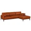 Ars manufacti Ecksofa Horley Echtleder - Vintage Cognac - Longchair davorstehend rechts