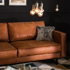 Ars manufacti 3-Sitzer Sofa FORT DODGE - Antiklederlook - Microfaser Yaka: Cognac -Wohnzimmermöbel boutique en ligne 1000015496 181002 16294005 MOOD GALLERYIMAGES P000000001000015496 mood