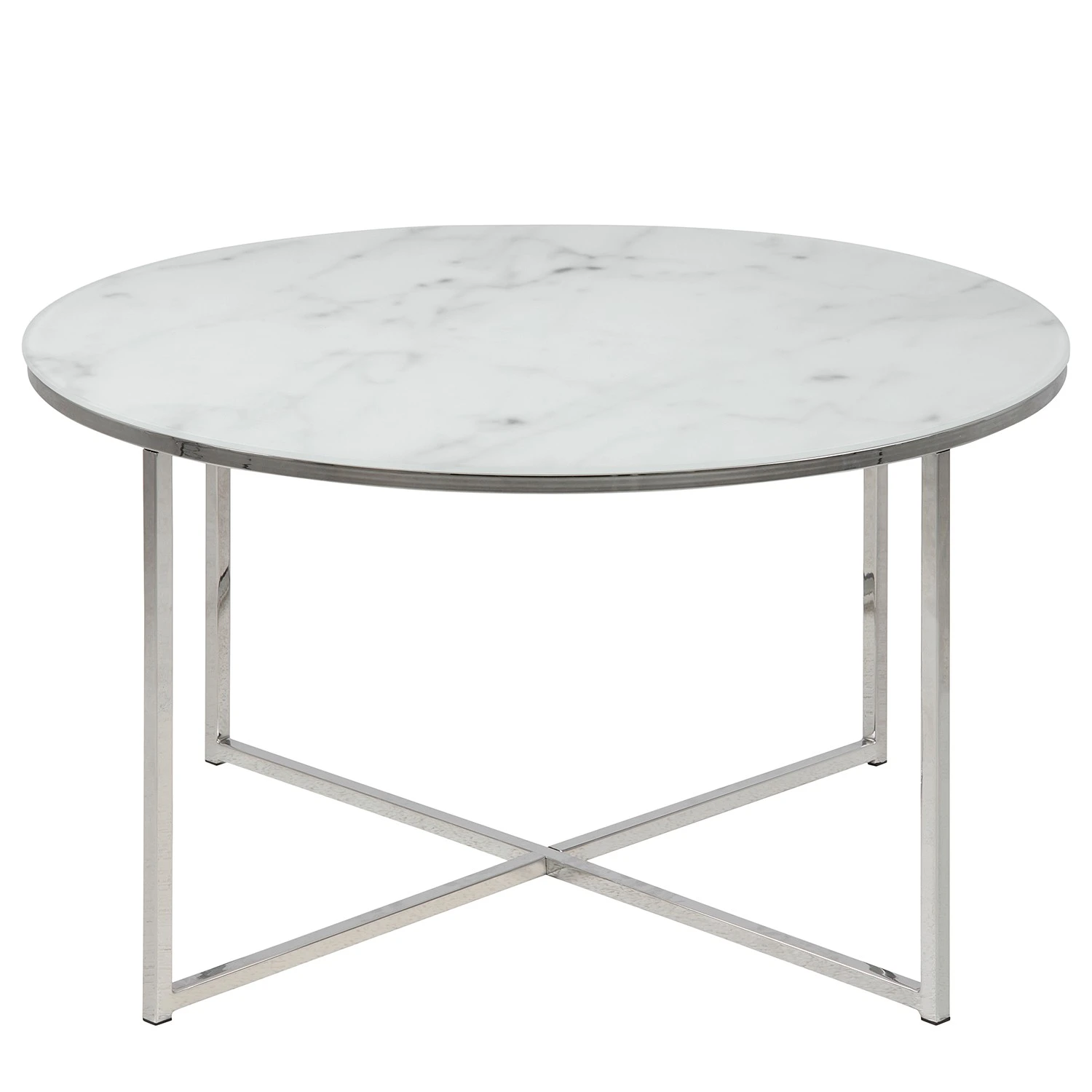 Fredriks Couchtisch Katori III - Glas / Metall - Marmor Weiß Dekor / Chrome 3 Fredriks Couchtisch Katori III - Glas / Metall - Marmor Weiß Dekor / Chrome – Bild 3