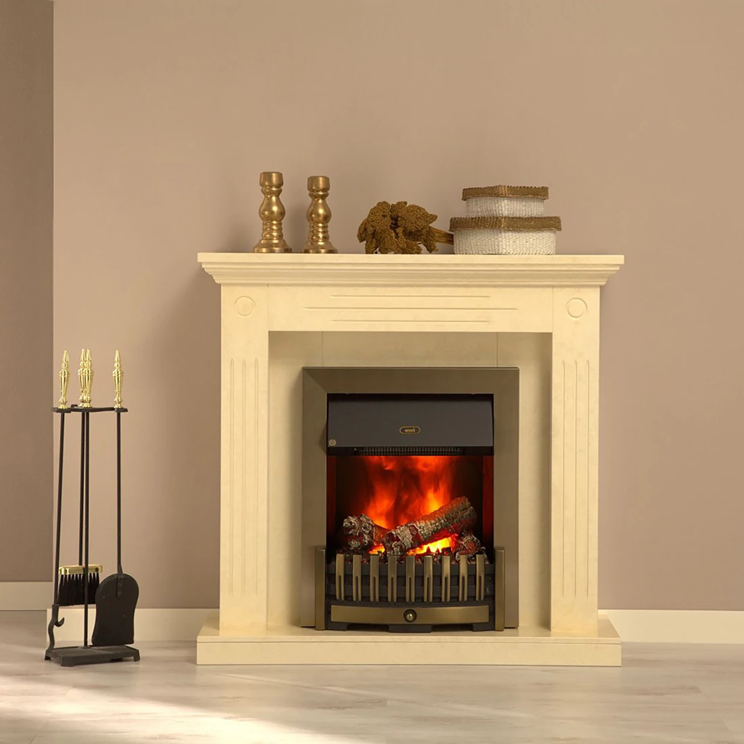 Montreux Elektrokamin Washington - Creme/Beige marmoriert 2 Montreux Elektrokamin Washington - Creme/Beige marmoriert – Bild 2