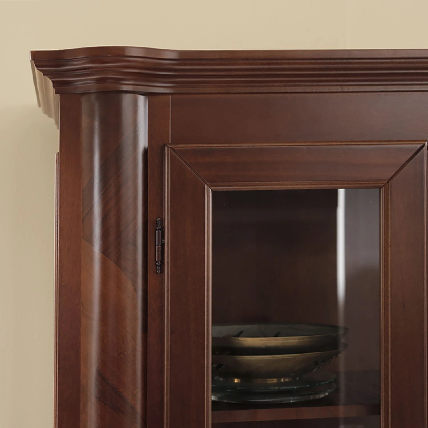 Montreux Vitrine Pevy - Ayous teilmassiv - Antikbraun 5 Montreux Vitrine Pevy - Ayous teilmassiv - Antikbraun – Bild 5