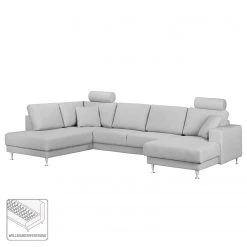 Fredriks Wohnlandschaft Arietta I Webstoff - Platingrau - Longchair davorstehend rechts / Ottomane links -Wohnzimmermöbel boutique en ligne 1000021419 180629 09084225 GALLERYIMAGES P000000001000021419