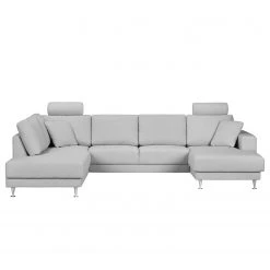 Fredriks Wohnlandschaft Arietta I Webstoff - Platingrau - Longchair davorstehend rechts / Ottomane links -Wohnzimmermöbel boutique en ligne 1000021419 180629 09084227 GALLERYIMAGES P000000001000021419