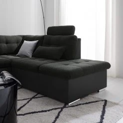 Fredriks Wohnlandschaft Puntiro I - Kunstleder Lilo / Strukturstoff Satur: Schwarz / Anthrazit - Longchair davorstehend links / Ottomane rechts 49 Fredriks Wohnlandschaft Puntiro I - Kunstleder Lilo / Strukturstoff Satur: Schwarz / Anthrazit - Longchair davorstehend links / Ottomane rechts -Wohnzimmermöbel boutique en ligne 1000021540 210614 18402100131 DETAILS P000000001000021540