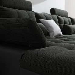 Fredriks Wohnlandschaft Puntiro I - Kunstleder Lilo / Strukturstoff Satur: Schwarz / Anthrazit - Longchair davorstehend links / Ottomane rechts 52 Fredriks Wohnlandschaft Puntiro I - Kunstleder Lilo / Strukturstoff Satur: Schwarz / Anthrazit - Longchair davorstehend links / Ottomane rechts -Wohnzimmermöbel boutique en ligne 1000021540 210614 18402100134 DETAILS P000000001000021540