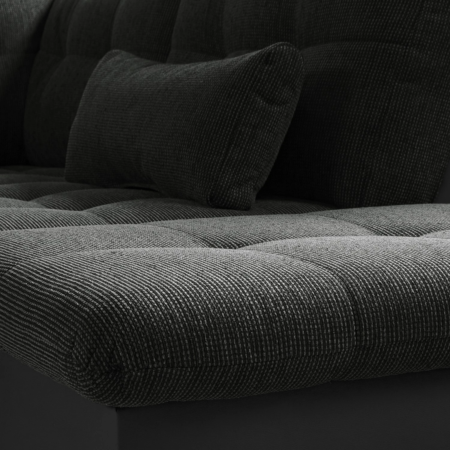 Fredriks Wohnlandschaft Puntiro I - Kunstleder Lilo / Strukturstoff Satur: Schwarz / Anthrazit - Longchair davorstehend links / Ottomane rechts 24 Fredriks Wohnlandschaft Puntiro I - Kunstleder Lilo / Strukturstoff Satur: Schwarz / Anthrazit - Longchair davorstehend links / Ottomane rechts – Bild 24