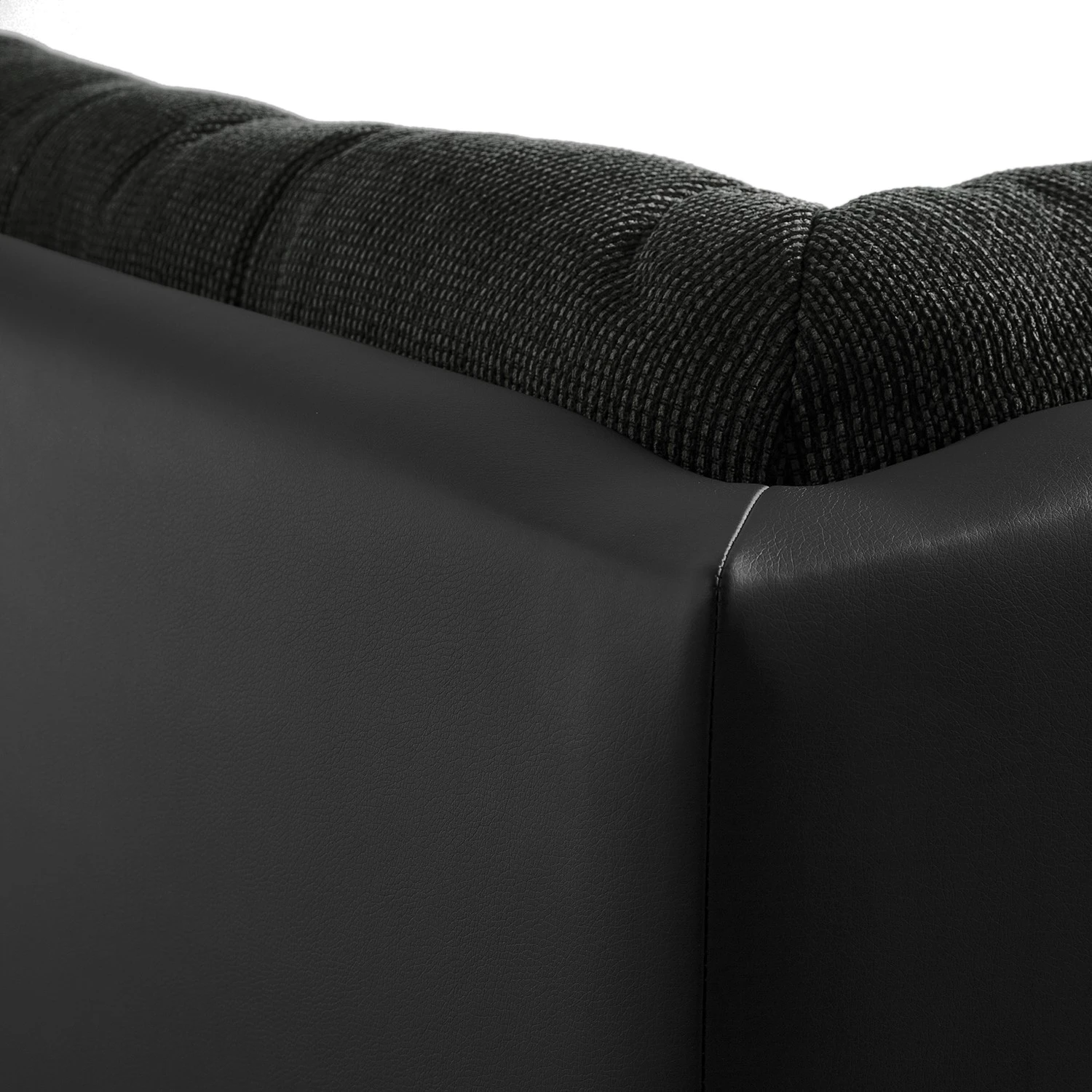 Fredriks Wohnlandschaft Puntiro I - Kunstleder Lilo / Strukturstoff Satur: Schwarz / Anthrazit - Longchair davorstehend links / Ottomane rechts 29 Fredriks Wohnlandschaft Puntiro I - Kunstleder Lilo / Strukturstoff Satur: Schwarz / Anthrazit - Longchair davorstehend links / Ottomane rechts – Bild 29