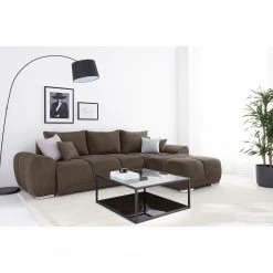 Fredriks Ecksofa Westwell (mit Schlaffunktion) - Microfaser Bobil: Braungrau -Wohnzimmermöbel boutique en ligne 1000021717 210913 16352500023 MOOD DETAILS P000000001000021717 mood