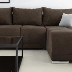 Fredriks Ecksofa Westwell (mit Schlaffunktion) - Microfaser Bobil: Braungrau -Wohnzimmermöbel boutique en ligne 1000021717 210913 16352500036 DETAILS P000000001000021717