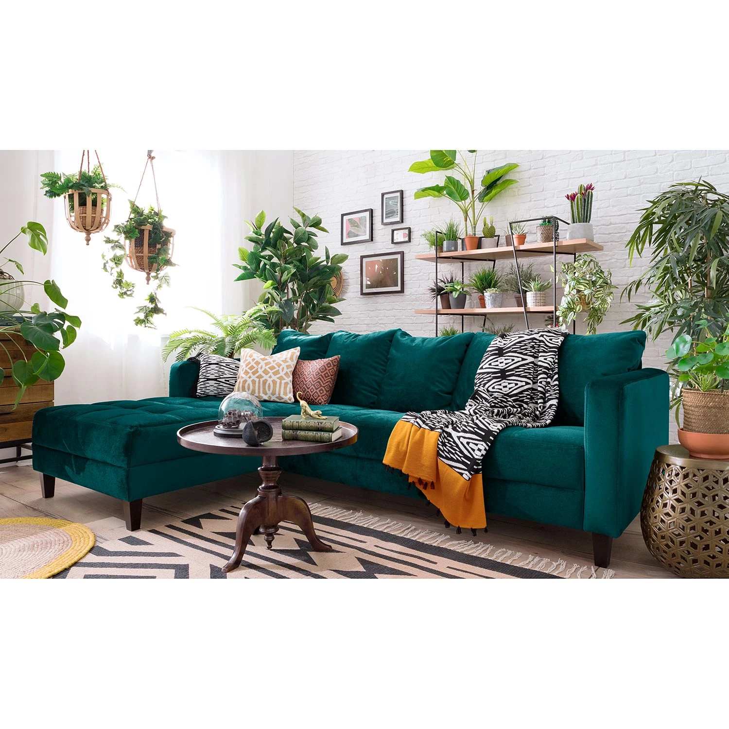 Jack & Alice Ecksofa Elnora - Türkis - Ottomane davorstehend links - Ohne Hocker 3 Jack & Alice Ecksofa Elnora - Türkis - Ottomane davorstehend links - Ohne Hocker – Bild 3