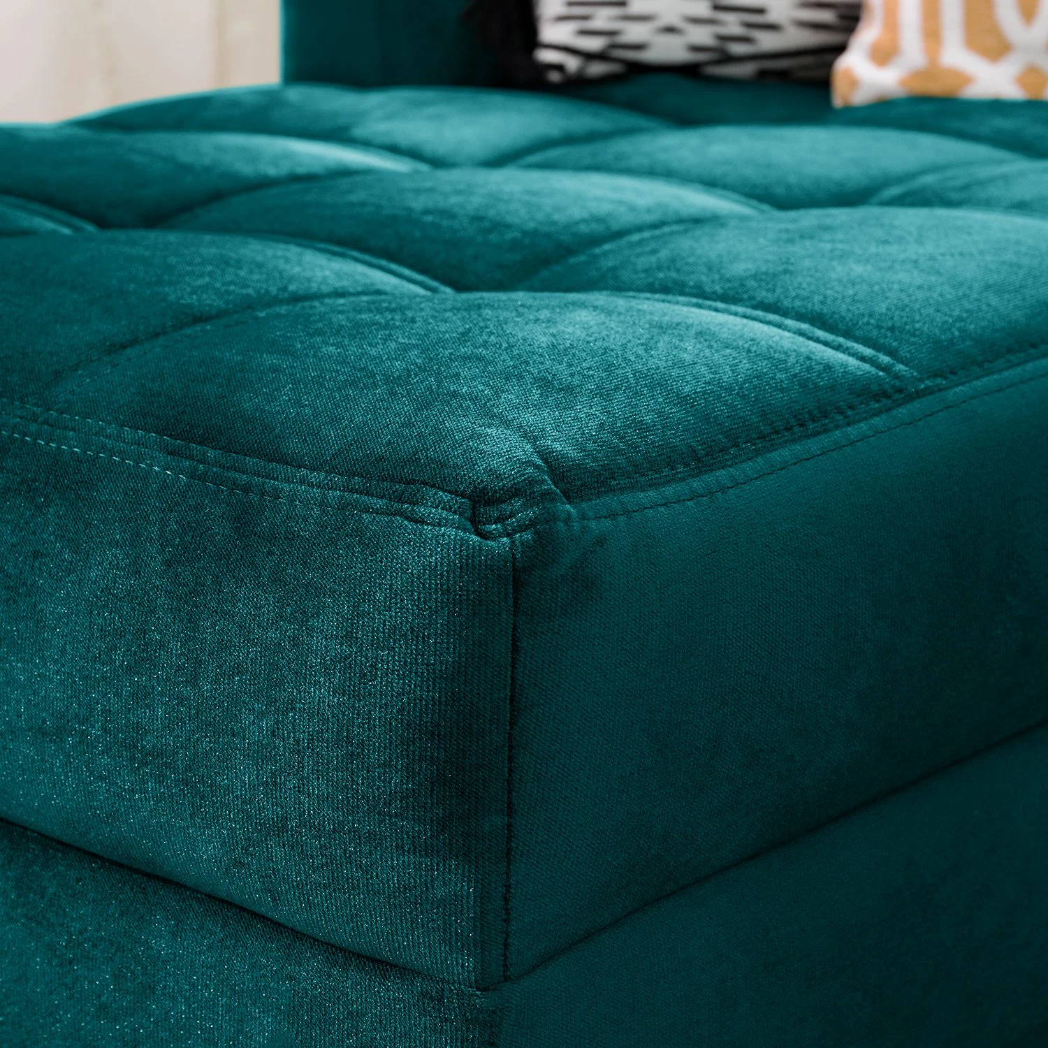 Jack & Alice Ecksofa Elnora - Türkis - Ottomane davorstehend links - Ohne Hocker 12 Jack & Alice Ecksofa Elnora - Türkis - Ottomane davorstehend links - Ohne Hocker – Bild 12