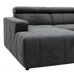 Fredriks Wohnlandschaft Freetown - Microfaser - Dunkelgrau - Longchair davorstehend links / Ottomane rechts -Wohnzimmermöbel boutique en ligne 1000029524 211221 132252000132 DETAILS P000000001000029524