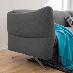 Loftscape Ecksofa Radway Flachgewebe - Dunkelgrau - Ottomane davorstehend rechts -Wohnzimmermöbel boutique en ligne 1000030795 180628 15041187 GALLERYIMAGES P000000001000030795