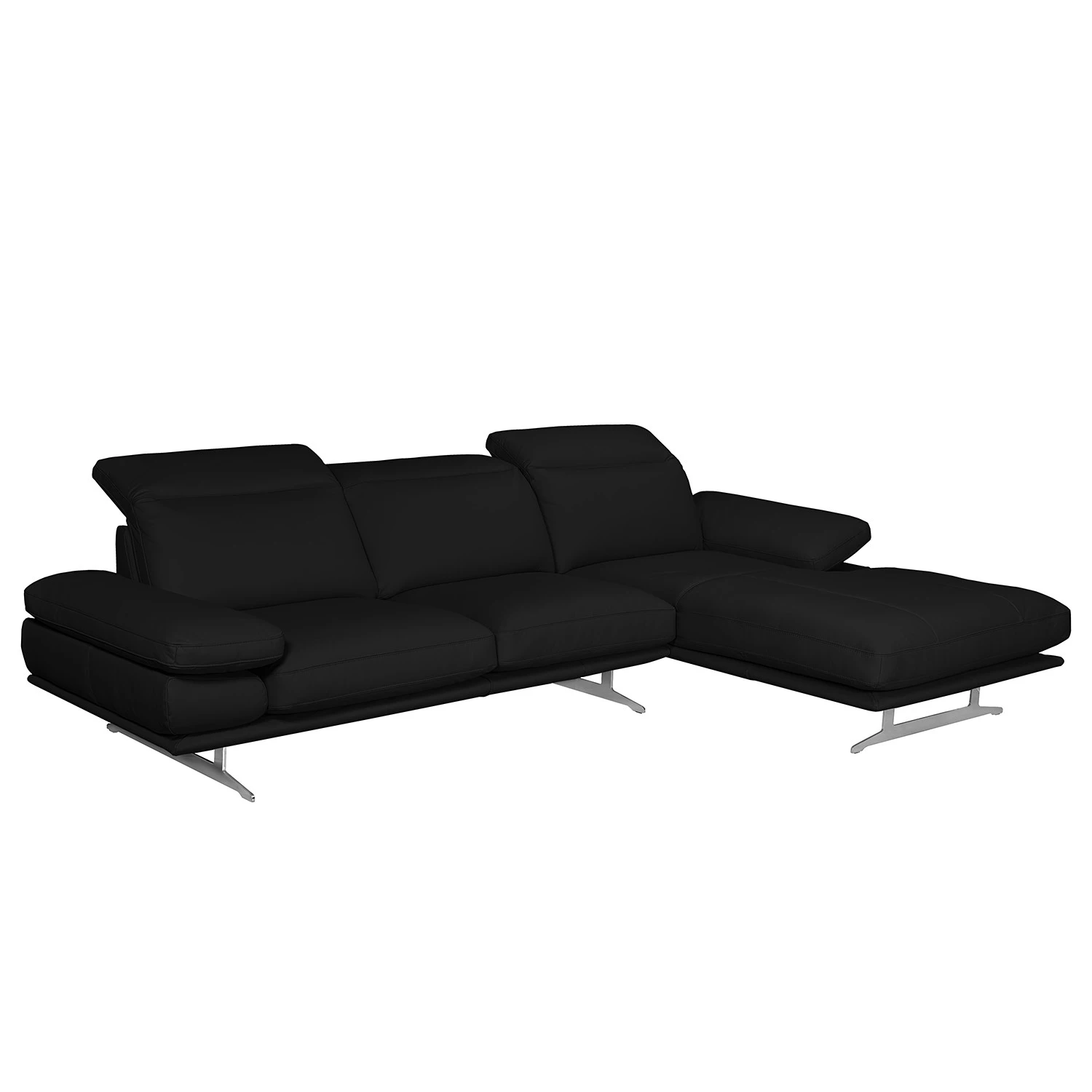 Loftscape Ecksofa Kingman Echtleder - Schwarz - Longchair davorstehend rechts 1 Loftscape Ecksofa Kingman Echtleder - Schwarz - Longchair davorstehend rechts