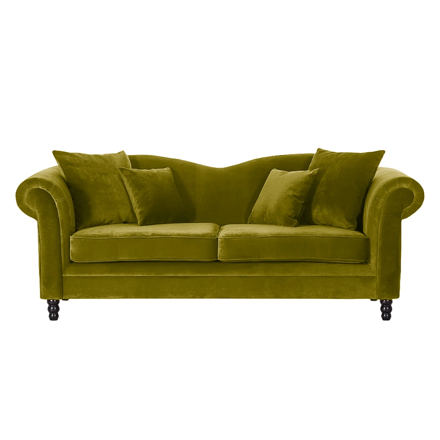 Jack & Alice Sofa York (3-Sitzer) Samt - Stoff Chepi: Olivgrün 4 Jack & Alice Sofa York (3-Sitzer) Samt - Stoff Chepi: Olivgrün – Bild 4