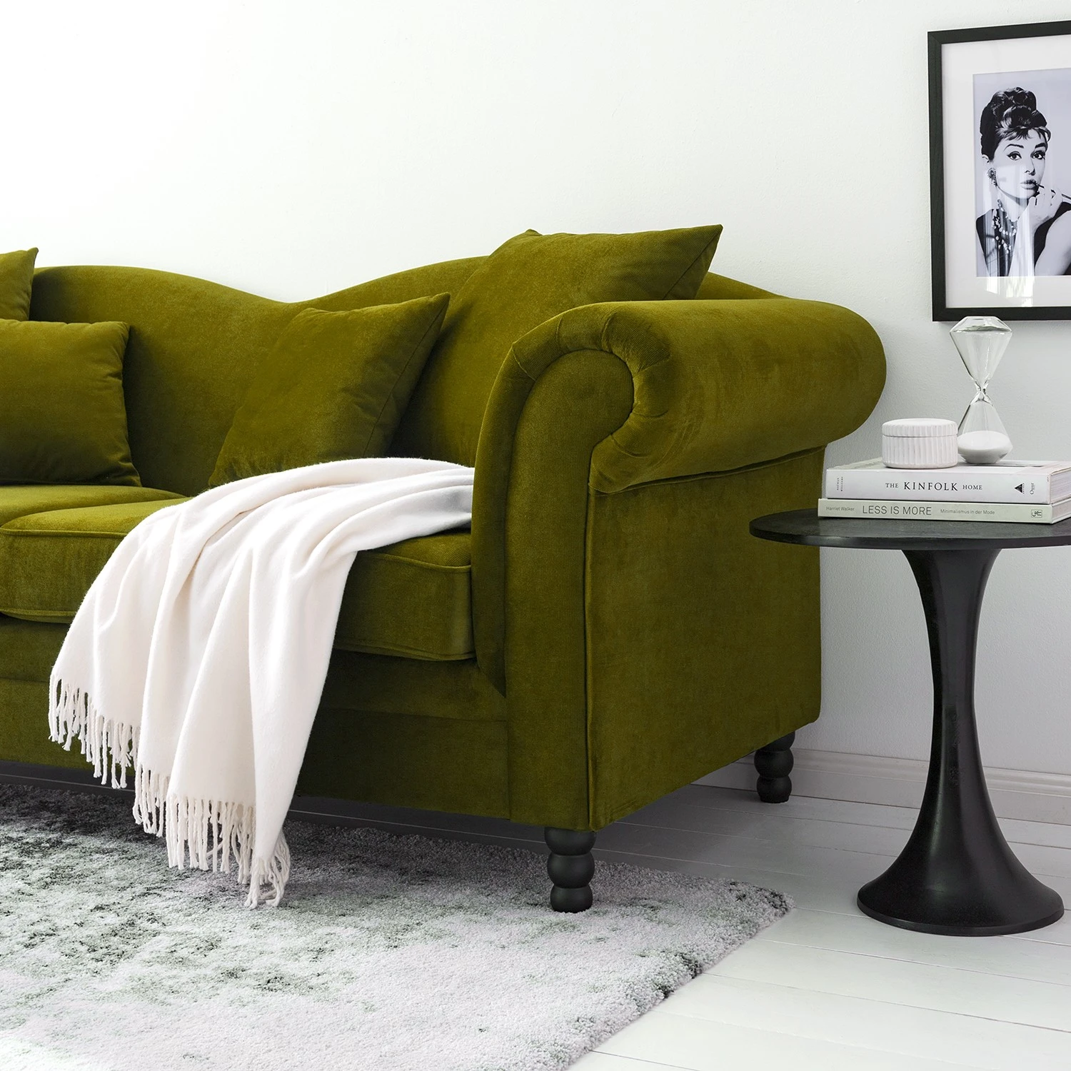 Jack & Alice Sofa York (3-Sitzer) Samt - Stoff Chepi: Olivgrün 7 Jack & Alice Sofa York (3-Sitzer) Samt - Stoff Chepi: Olivgrün – Bild 7