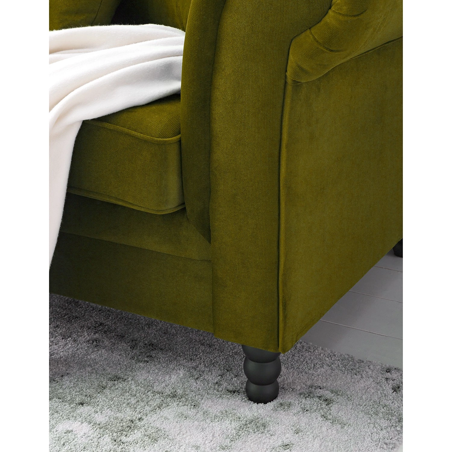 Jack & Alice Sofa York (3-Sitzer) Samt - Stoff Chepi: Olivgrün 10 Jack & Alice Sofa York (3-Sitzer) Samt - Stoff Chepi: Olivgrün – Bild 10