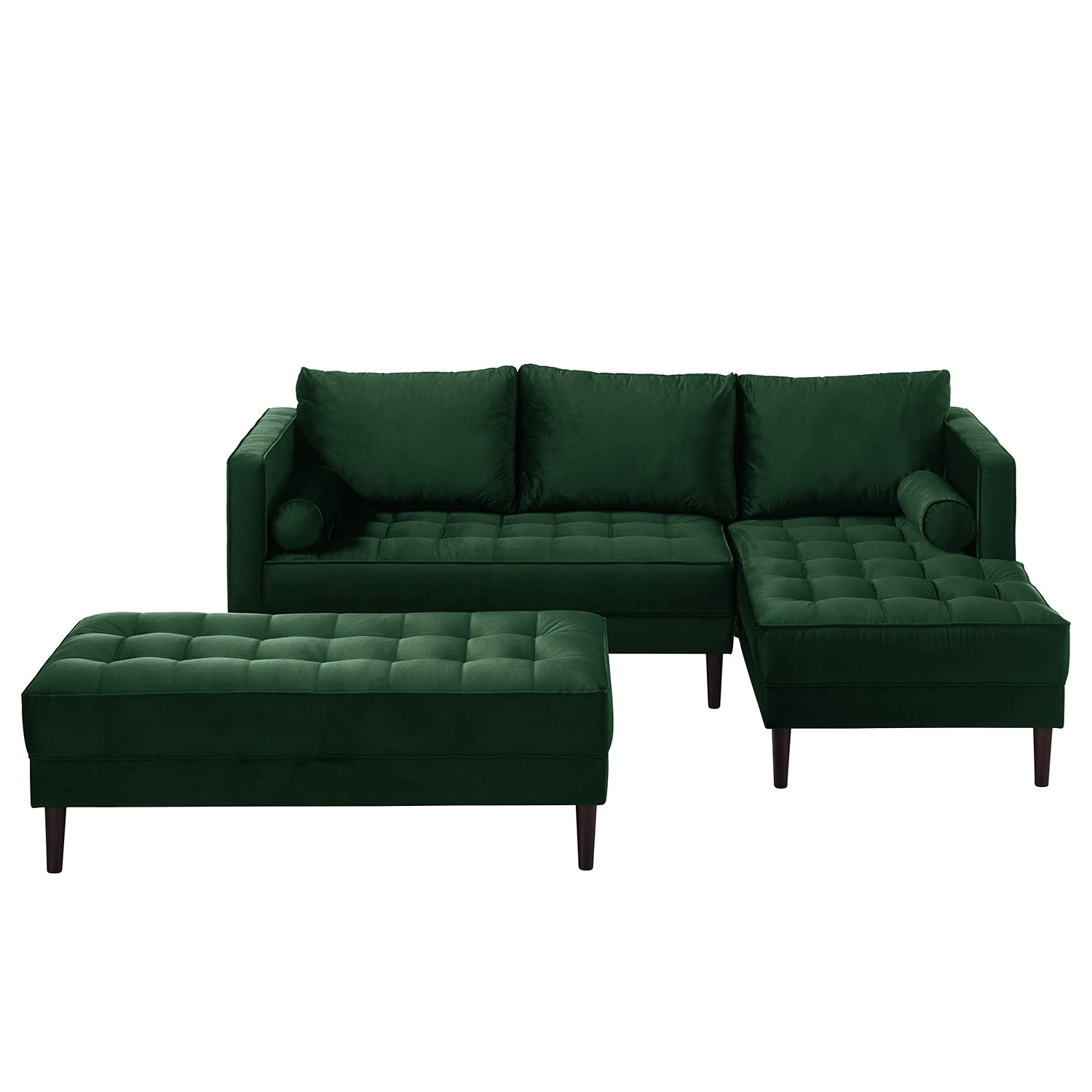 Eva Padberg Collection Ecksofa LAONA - Samt Pauno: Dunkelgrün - Longchair davorstehend rechts - Mit Hocker 6 Eva Padberg Collection Ecksofa LAONA - Samt Pauno: Dunkelgrün - Longchair davorstehend rechts - Mit Hocker – Bild 6