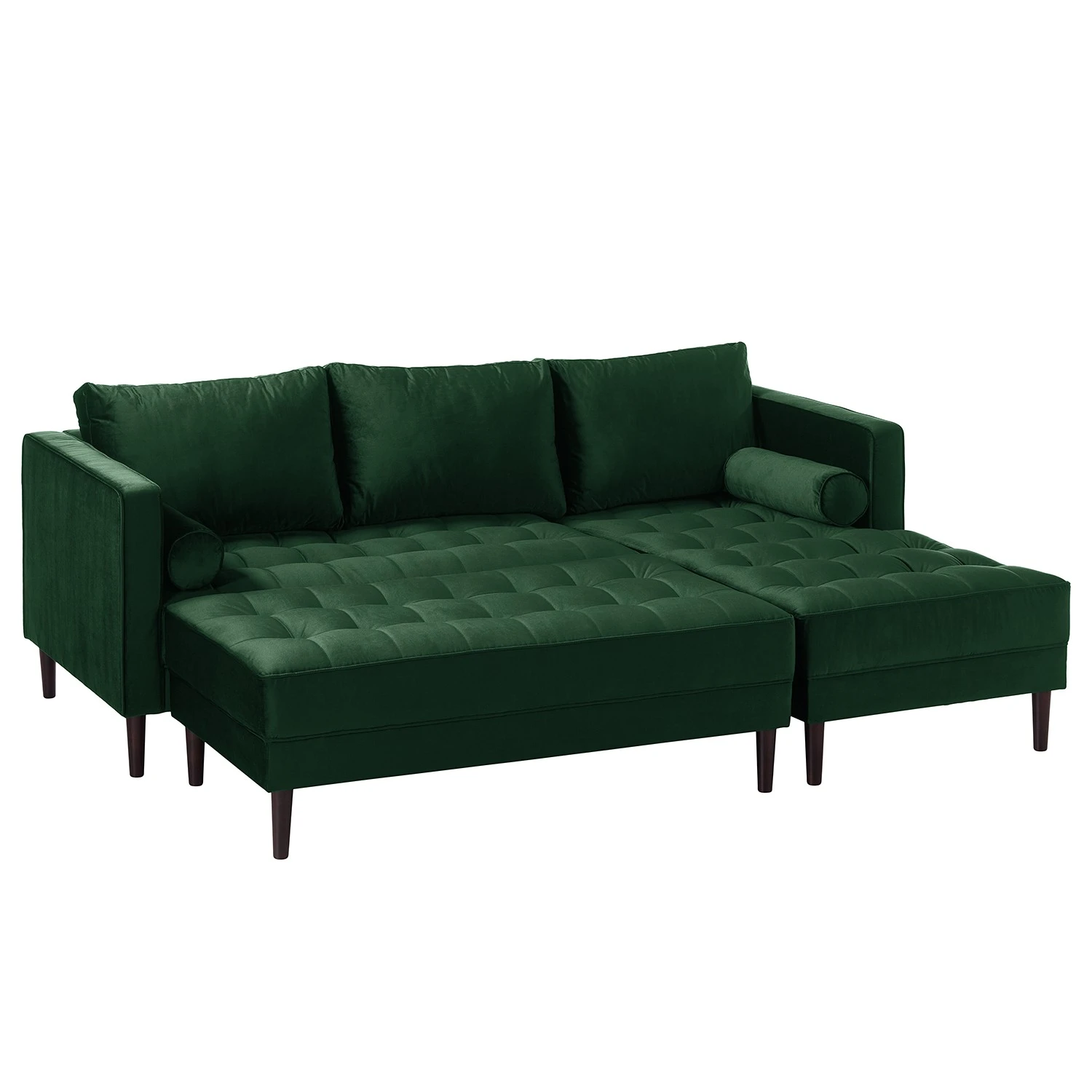 Eva Padberg Collection Ecksofa LAONA - Samt Pauno: Dunkelgrün - Longchair davorstehend rechts - Mit Hocker 8 Eva Padberg Collection Ecksofa LAONA - Samt Pauno: Dunkelgrün - Longchair davorstehend rechts - Mit Hocker – Bild 8