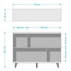 Germania Regal Neston I - Matt Weiß / Eiche Sanremo Dekor 9 Germania Regal Neston I - Matt Weiß / Eiche Sanremo Dekor -Wohnzimmermöbel boutique en ligne 1000039567 180612 14224002 GALLERYIMAGES P000000001000039567