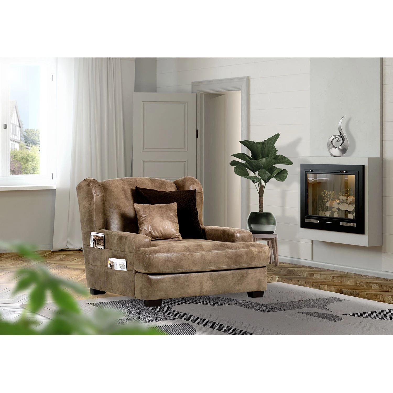 Red Living Megaohrensessel Dream - Microfaser Braun 2 Red Living Megaohrensessel Dream - Microfaser Braun – Bild 2