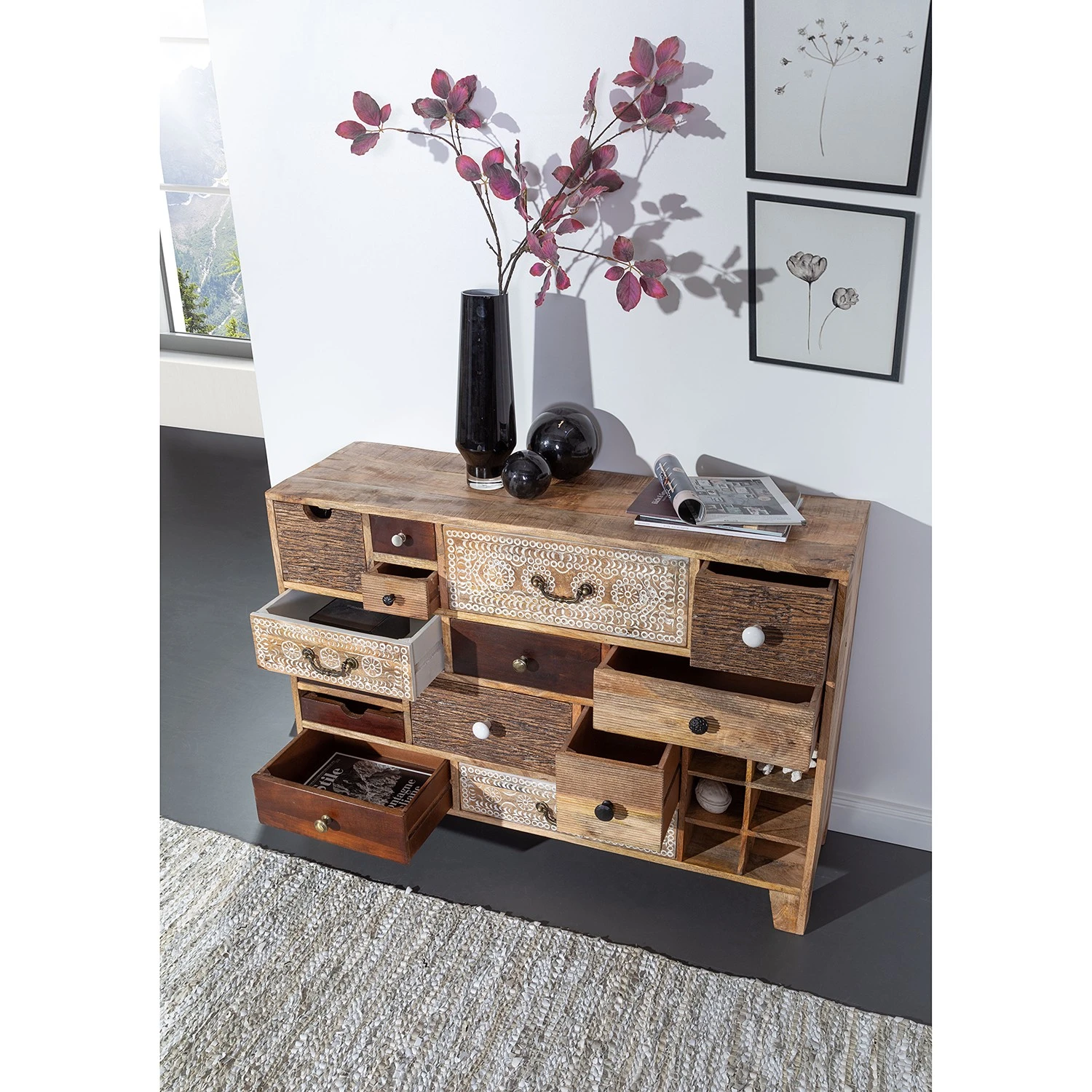 Ars manufacti Kommode Curenna I - Mango teilmassiv - Mango / Braun 4 Ars manufacti Kommode Curenna I - Mango teilmassiv - Mango / Braun – Bild 4