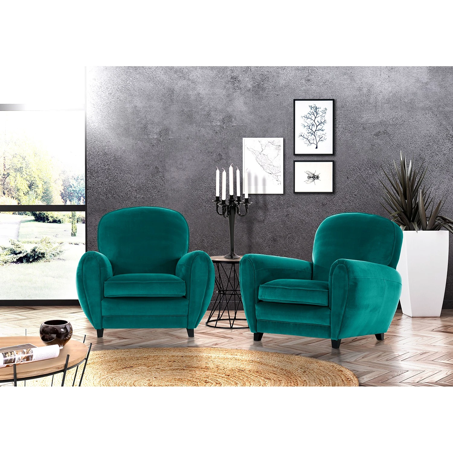 Jack & Alice Sessel Marre Microfaser - Petrol 2 Jack & Alice Sessel Marre Microfaser - Petrol – Bild 2