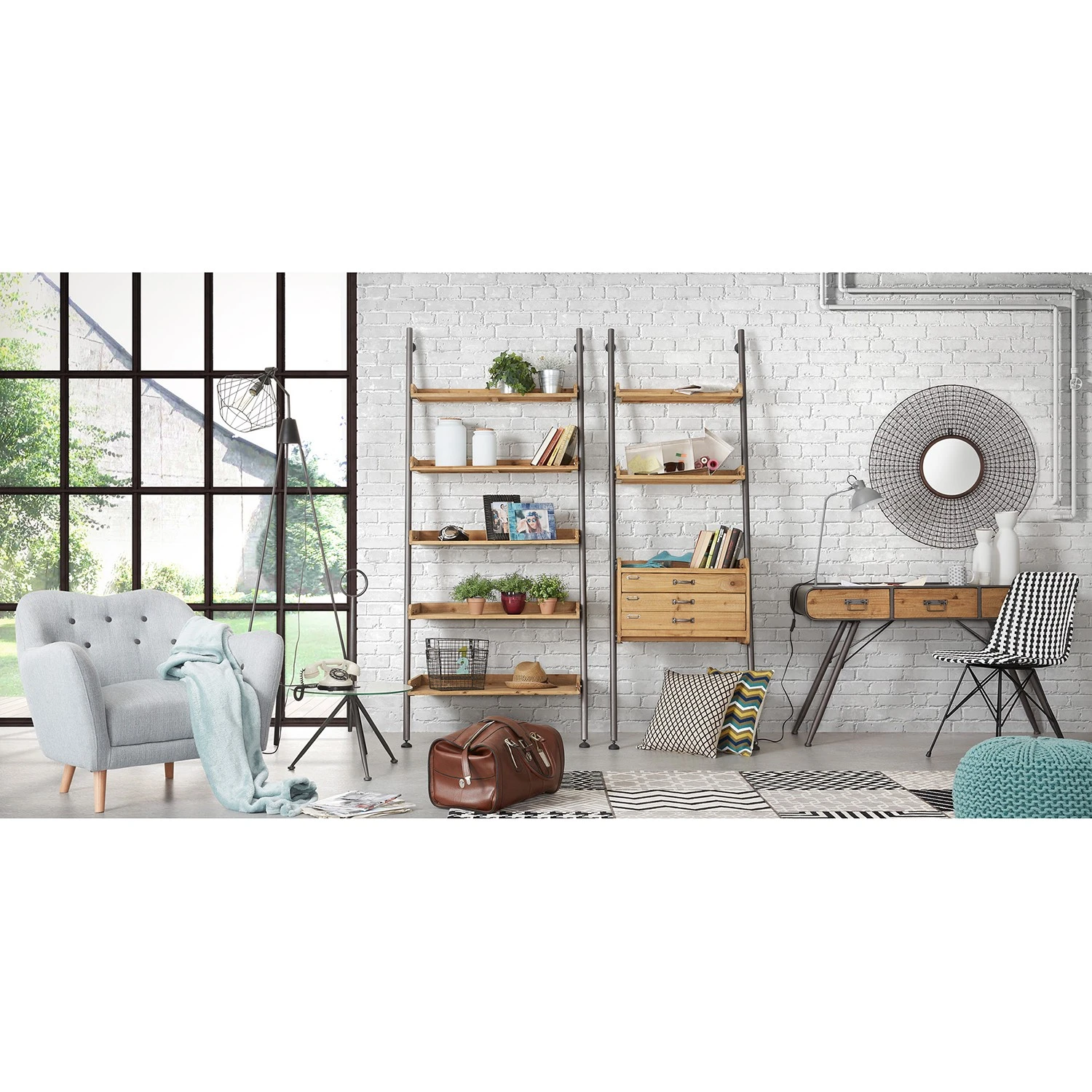 Ars manufacti Regal Calafell I - Tanne massiv / Eisen - Tanne / Schwarz 3 Ars manufacti Regal Calafell I - Tanne massiv / Eisen - Tanne / Schwarz – Bild 3