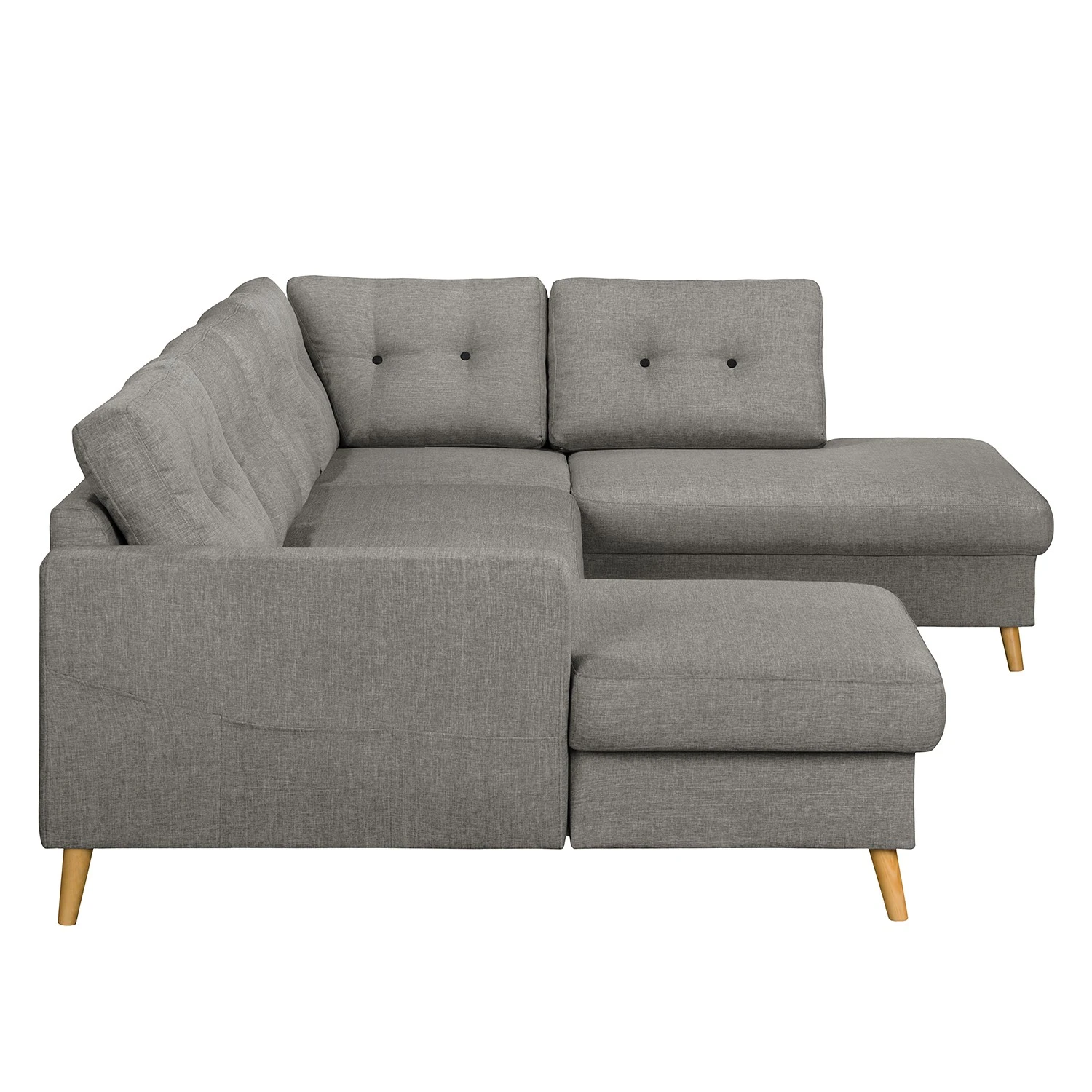 Mørteens Wohnlandschaft Sola Flachgewebe - Grau - Longchair davorstehend links / Ottomane rechts - Mit Schlaffunktion 6 Mørteens Wohnlandschaft Sola Flachgewebe - Grau - Longchair davorstehend links / Ottomane rechts - Mit Schlaffunktion – Bild 6