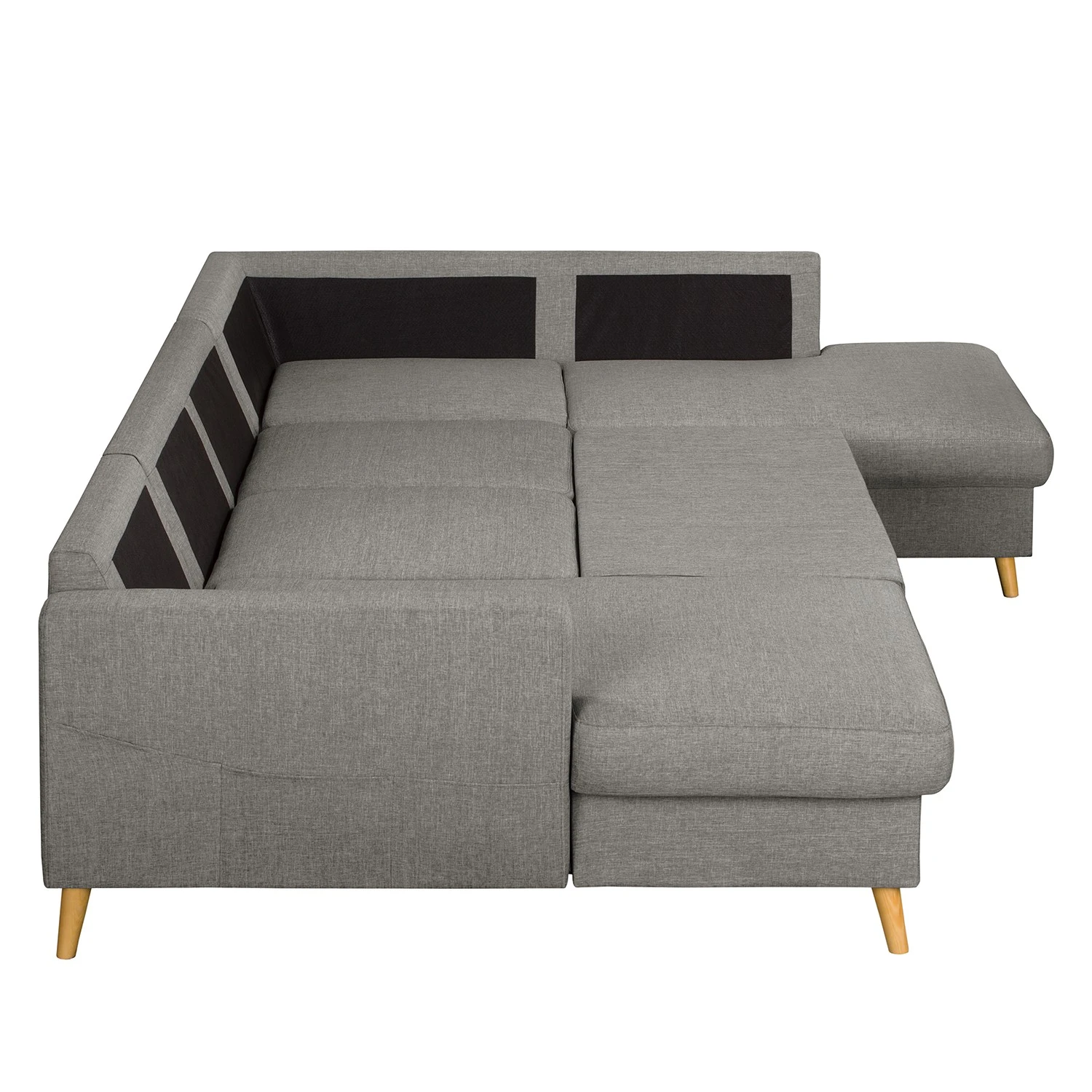 Mørteens Wohnlandschaft Sola Flachgewebe - Grau - Longchair davorstehend links / Ottomane rechts - Mit Schlaffunktion 7 Mørteens Wohnlandschaft Sola Flachgewebe - Grau - Longchair davorstehend links / Ottomane rechts - Mit Schlaffunktion – Bild 7