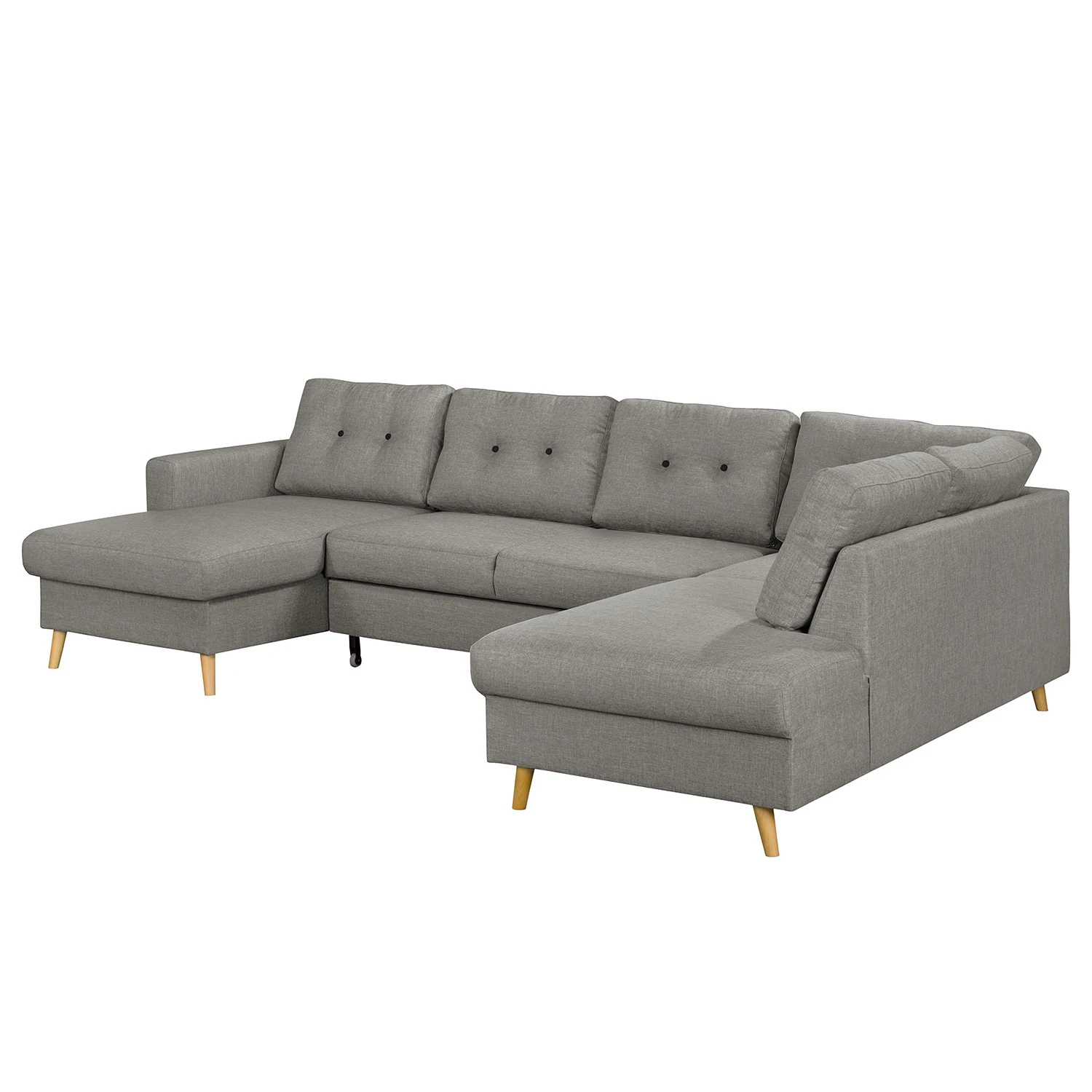 Mørteens Wohnlandschaft Sola Flachgewebe - Grau - Longchair davorstehend links / Ottomane rechts - Mit Schlaffunktion 10 Mørteens Wohnlandschaft Sola Flachgewebe - Grau - Longchair davorstehend links / Ottomane rechts - Mit Schlaffunktion – Bild 10