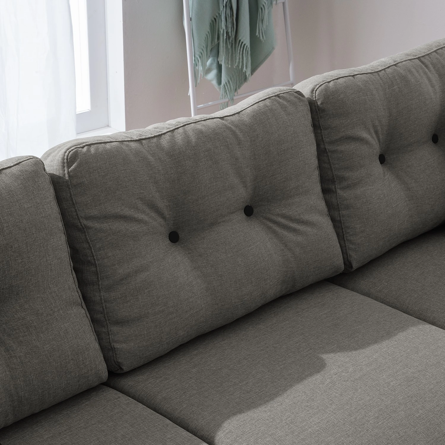 Mørteens Ecksofa Sola Flachgewebe - Grau - Longchair davorstehend rechts - Mit Schlaffunktion 12 Mørteens Ecksofa Sola Flachgewebe - Grau - Longchair davorstehend rechts - Mit Schlaffunktion – Bild 12