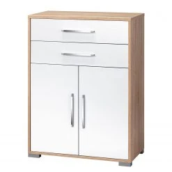 Maja Möbel Kommode Merit - Hochglanz Weiß / Eiche Sonoma Dekor