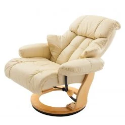 Modoform Relaxsessel Grunewald (mit Hocker) - Echtleder / Kunstleder - Creme - Hellbraun -Wohnzimmermöbel boutique en ligne 1000063745 200204 16101200007 DETAILS P000000001000063745