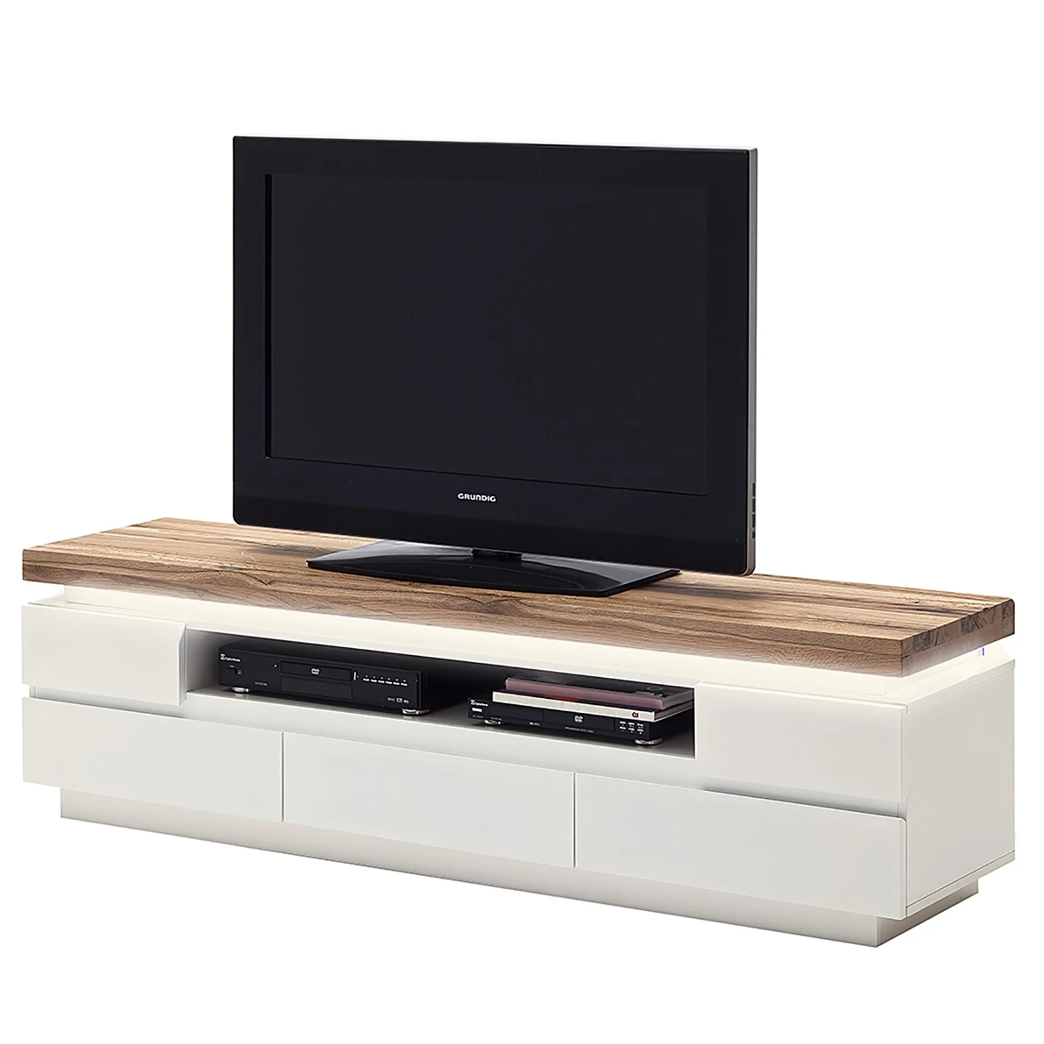Fredriks TV-Lowboard Roble III - Inkl. Beleuchtung - Eiche / Matt Weiß 1 Fredriks TV-Lowboard Roble III - Inkl. Beleuchtung - Eiche / Matt Weiß