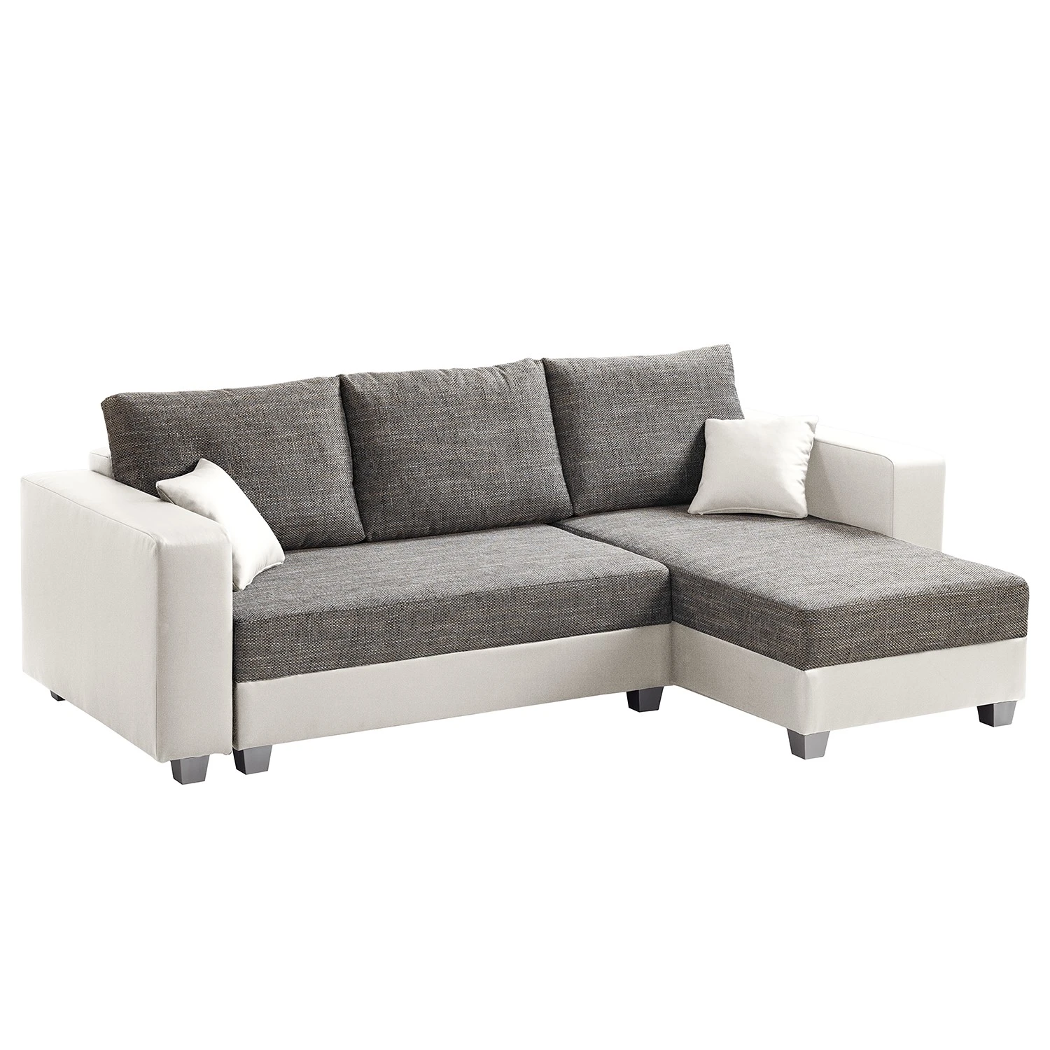 Fredriks Ecksofa Dublin II - (mit Schlaffunktion / beidseitig montierbar) - Kunstleder/Strukturstoff - Weiß / Grau 5 Fredriks Ecksofa Dublin II - (mit Schlaffunktion / beidseitig montierbar) - Kunstleder/Strukturstoff - Weiß / Grau – Bild 5