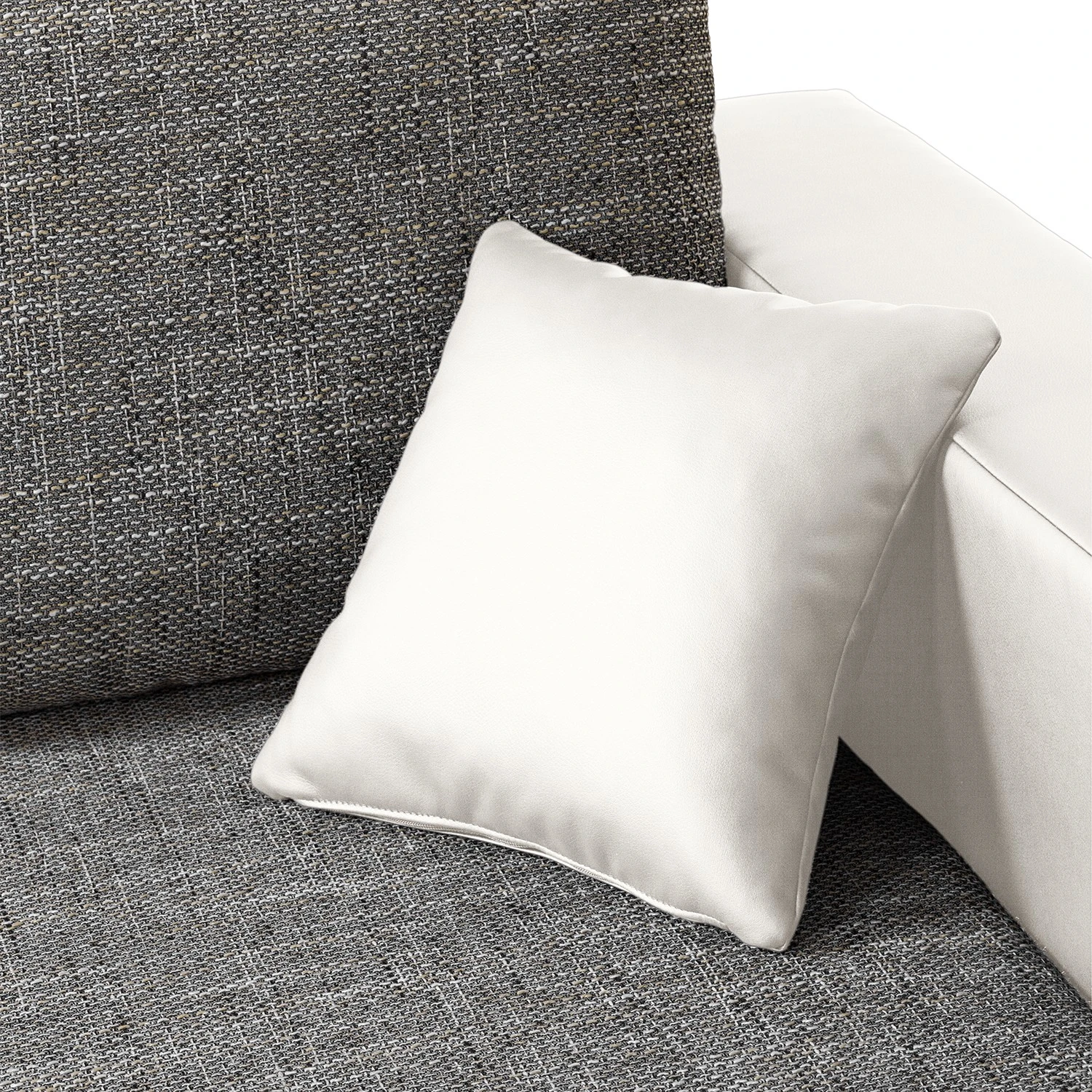 Fredriks Ecksofa Dublin II - (mit Schlaffunktion / beidseitig montierbar) - Kunstleder/Strukturstoff - Weiß / Grau 22 Fredriks Ecksofa Dublin II - (mit Schlaffunktion / beidseitig montierbar) - Kunstleder/Strukturstoff - Weiß / Grau – Bild 22