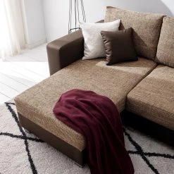 Fredriks Ecksofa Dublin II - (mit Schlaffunktion / beidseitig montierbar) - Kunstleder/Strukturstoff - Dunkelbraun / Braun -Wohnzimmermöbel boutique en ligne 1000073166 210614 18404300620 DETAILS P000000001000073166