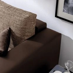 Fredriks Ecksofa Dublin II - (mit Schlaffunktion / beidseitig montierbar) - Kunstleder/Strukturstoff - Dunkelbraun / Braun -Wohnzimmermöbel boutique en ligne 1000073166 210614 18404300623 DETAILS P000000001000073166