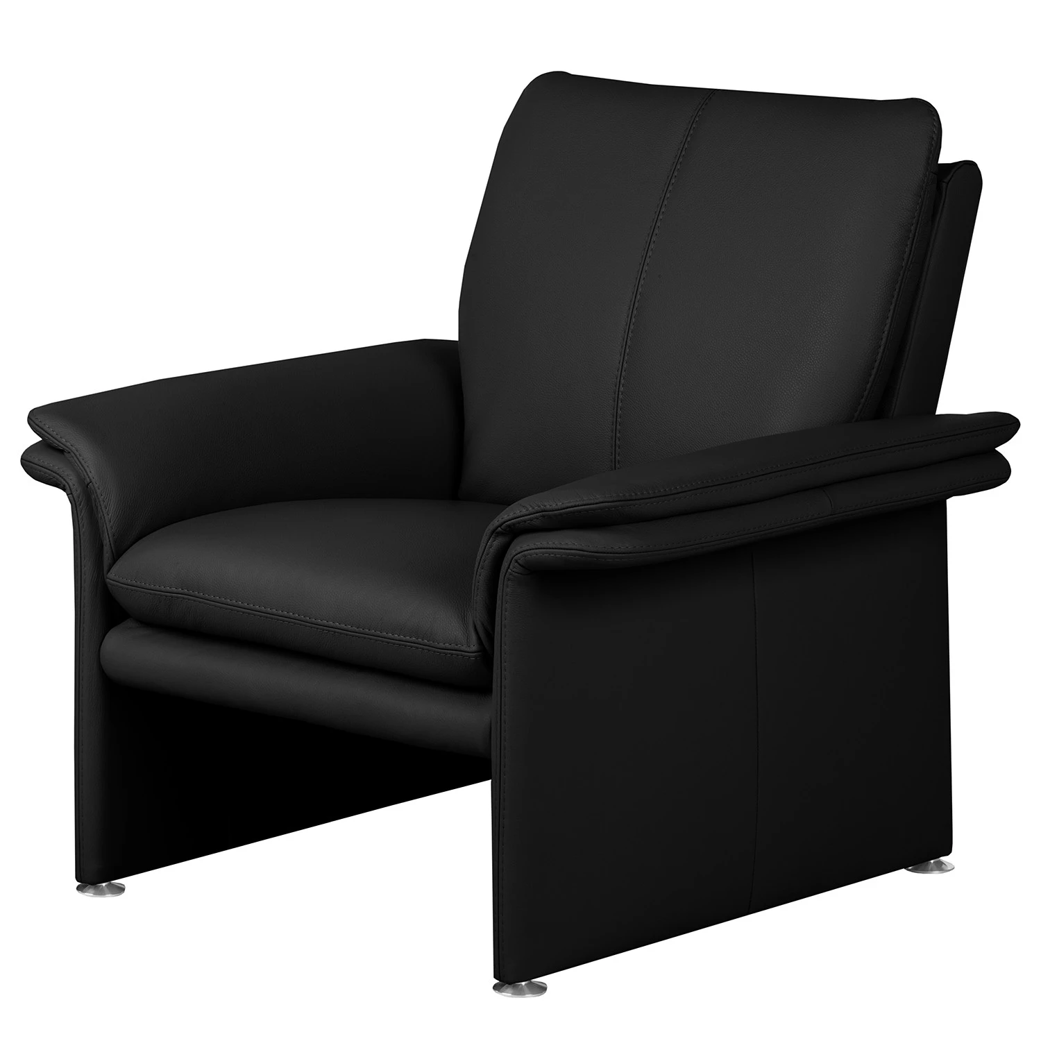 Sessel Capri - Echtleder Mabel: Schwarz 1 Sessel Capri - Echtleder Mabel: Schwarz
