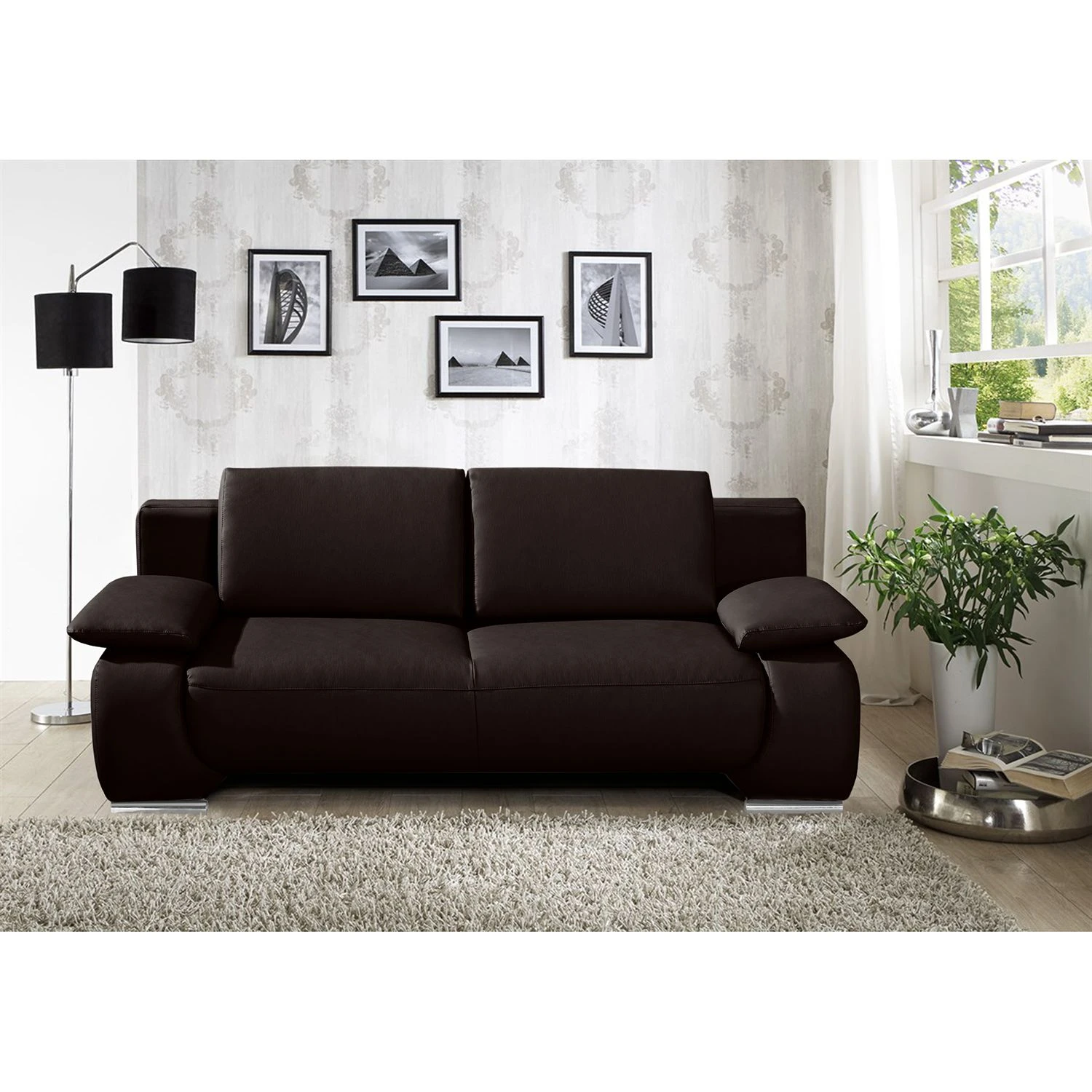Fredriks Schlafsofa Ramea - Echtleder Braun 3 Fredriks Schlafsofa Ramea - Echtleder Braun – Bild 3