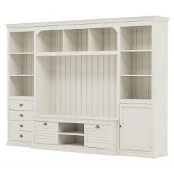 Ridgevalley TV-Wand Sollerön II - Pinie Weiß / Messing